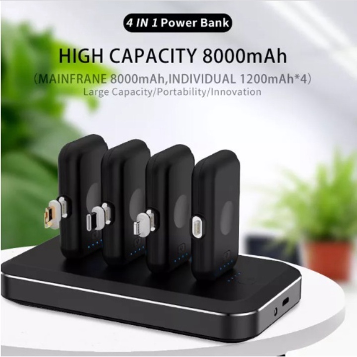 (Schatz Chính Hãng) Bộ Sạc Dự Phòng 4in1 từ tính Station Powerbank Di Động 12000mAh Schatz VN Offical