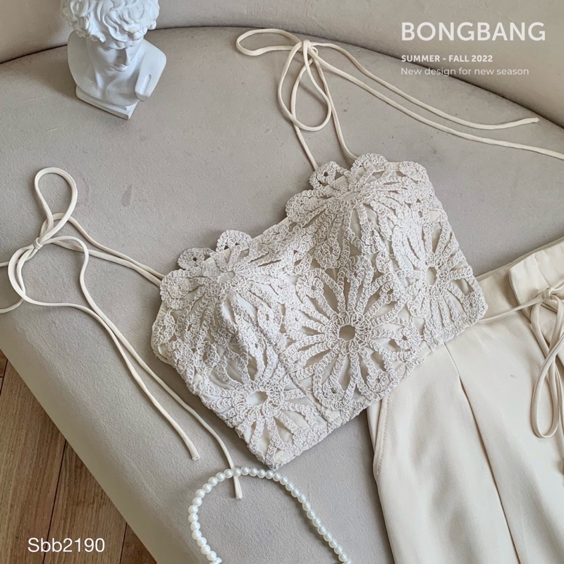 SET ÁO 2 DÂY REN CROPTOP MIX QUẦN SUÔNG ĐI BIỂN SIÊU XINH