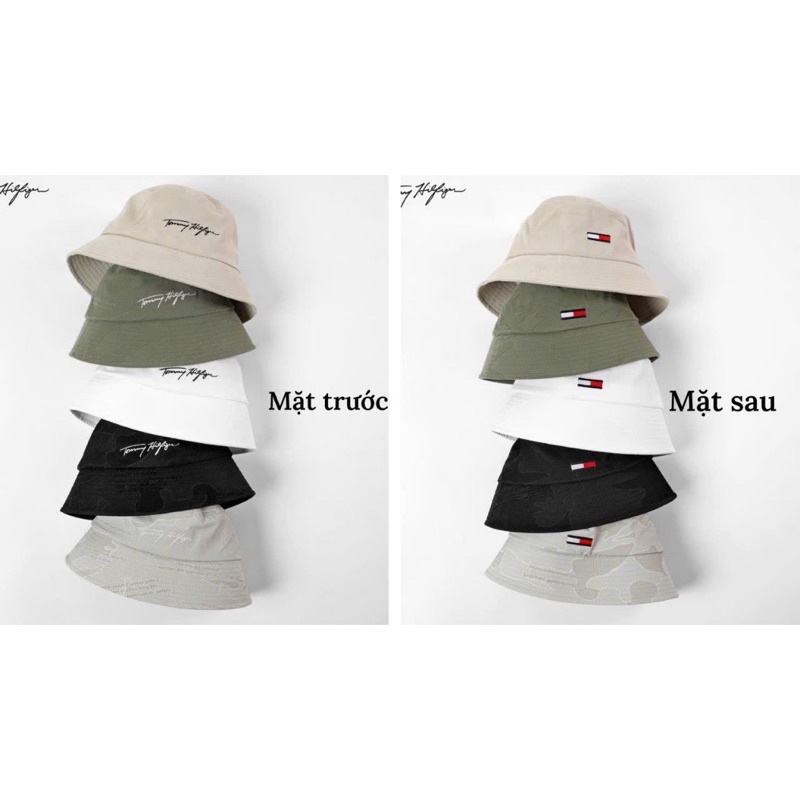 Mũ bucket xám NVXK cao cấp, nón bucket logo vành tròn cụp vải kaki form unisex