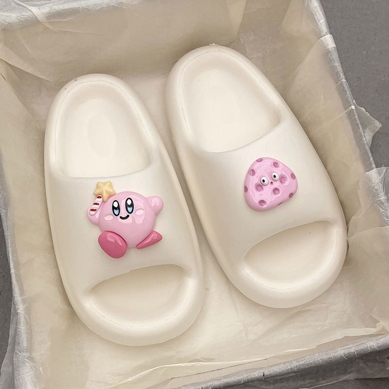 Dép Quai Ngang Đế Dày Chống Trượt Họa Tiết Ngôi Sao Kirby Dễ Thương Thời Trang Mùa Hè Cho Nữ