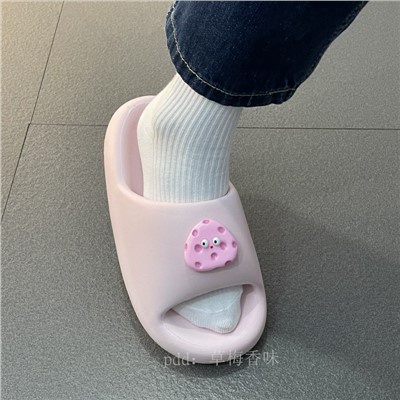 Dép Quai Ngang Đế Dày Chống Trượt Họa Tiết Ngôi Sao Kirby Dễ Thương Thời Trang Mùa Hè Cho Nữ