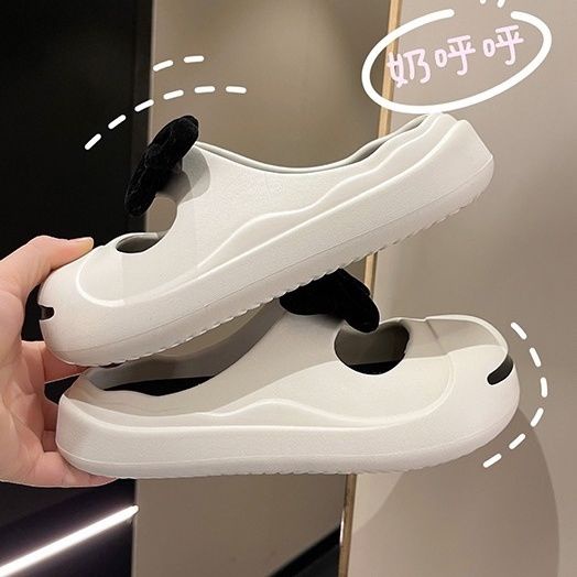 Dép Bít Mũi Mềm Mại Đính Nơ Thời Trang Mùa Hè Cho Nữ