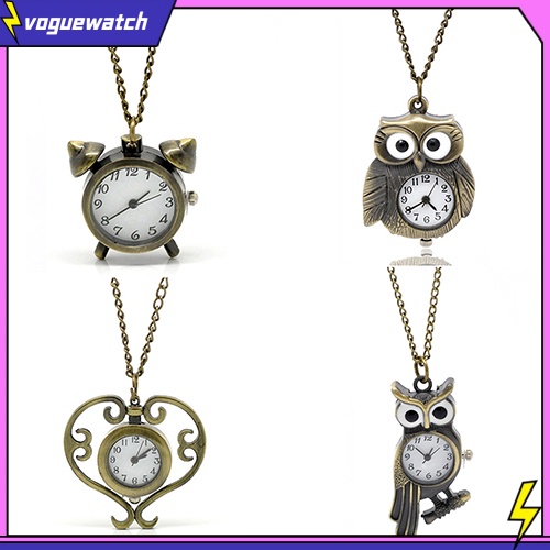 Đồng Hồ Quả Quýt Chạm Khắc Hình Chim Cú Thời Trang