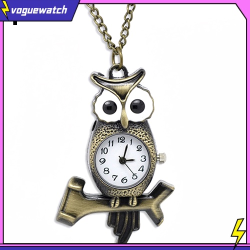 Đồng Hồ Quả Quýt Chạm Khắc Hình Chim Cú Thời Trang