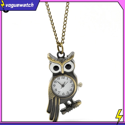 Đồng Hồ Quả Quýt Chạm Khắc Hình Chim Cú Thời Trang