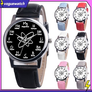 (Voguewatch) Đồng Hồ Quartz Mặt Tròn Họa Tiết Biểu Tượng Hóa Học Với Dây Đeo