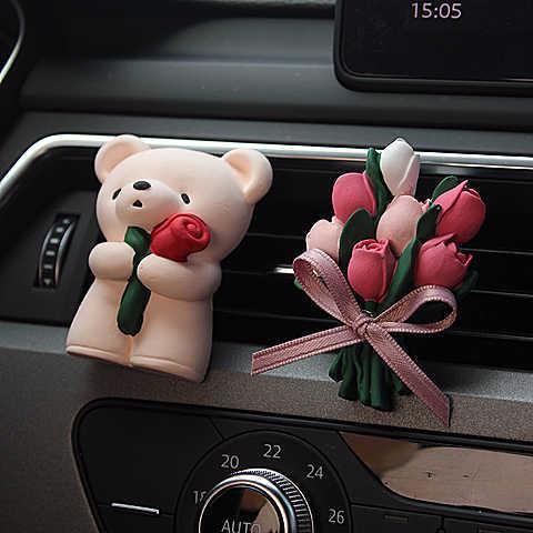 Phụ Kiện Khuếch Tán Tinh Dầu Hình Chú Gấu Dễ Thương Gắn Điều Hòa Xe Hơi