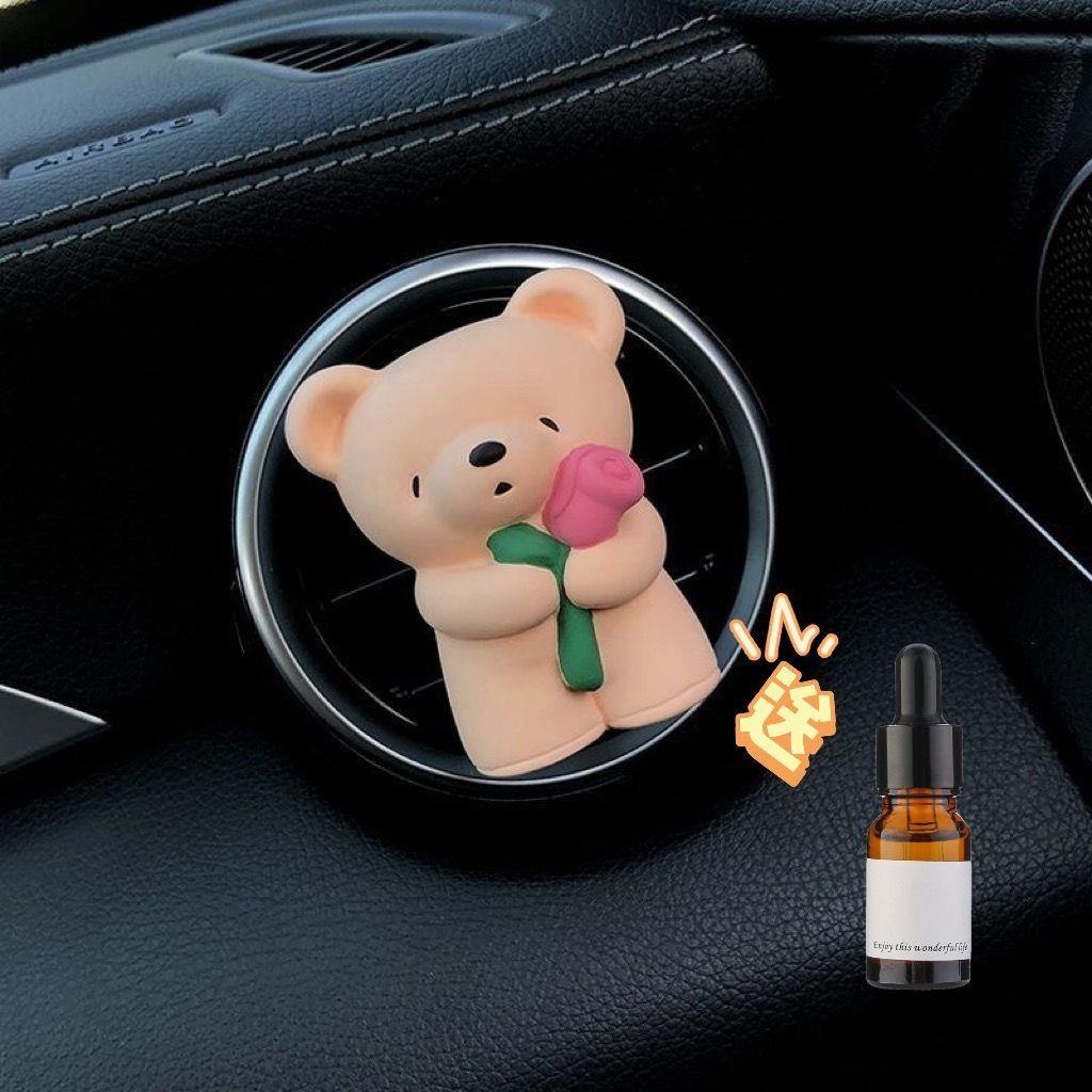 Phụ Kiện Khuếch Tán Tinh Dầu Hình Chú Gấu Dễ Thương Gắn Điều Hòa Xe Hơi