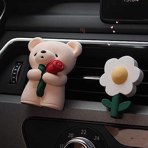 Phụ Kiện Khuếch Tán Tinh Dầu Hình Chú Gấu Dễ Thương Gắn Điều Hòa Xe Hơi