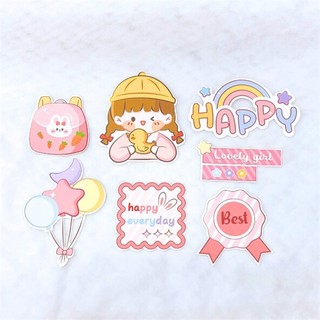 Sp070651 set que cắm giấy - bé gái mũ vàng cầm vịt vàng
