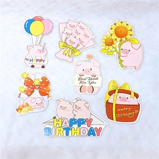 Sp070643 set que cắm giấy - hpbd heo hồng