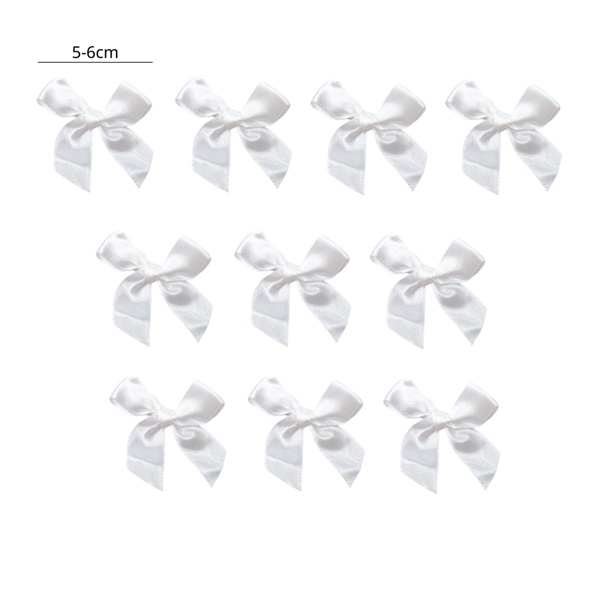 SP070633 SET 10 Nơ lụa 2CM màu TRẮNG