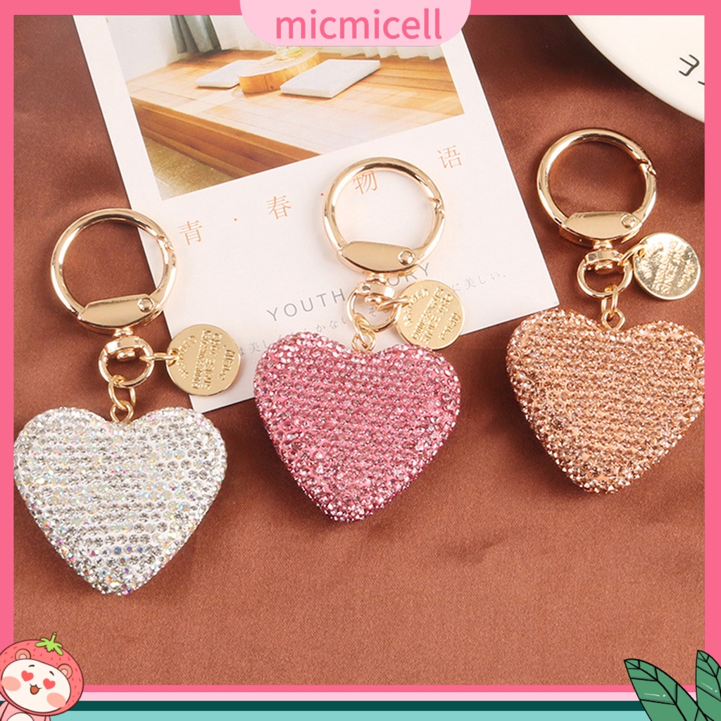 MICMICELL| Móc Khóa Hình Trái Tim Đính Đá Thời Trang Cho Nam Và Nữ