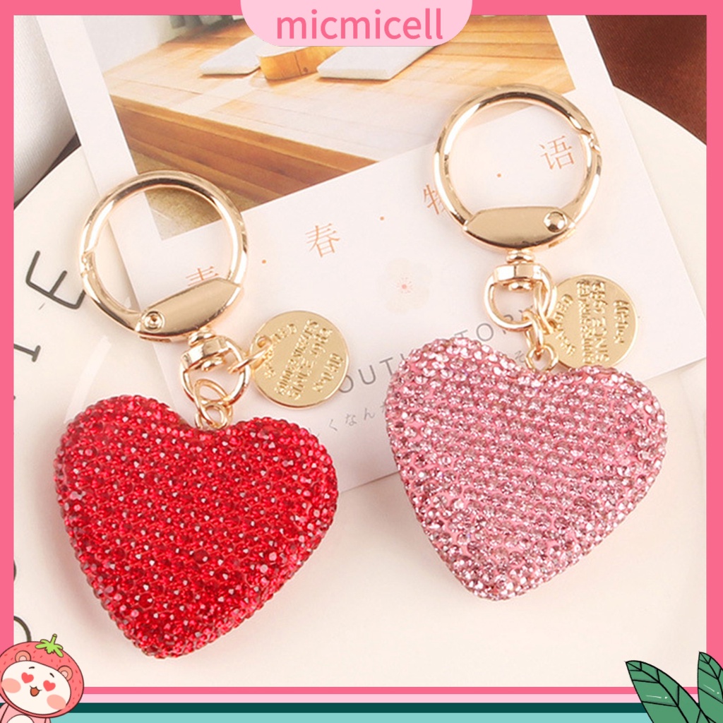 MICMICELL| Móc Khóa Hình Trái Tim Đính Đá Thời Trang Cho Nam Và Nữ