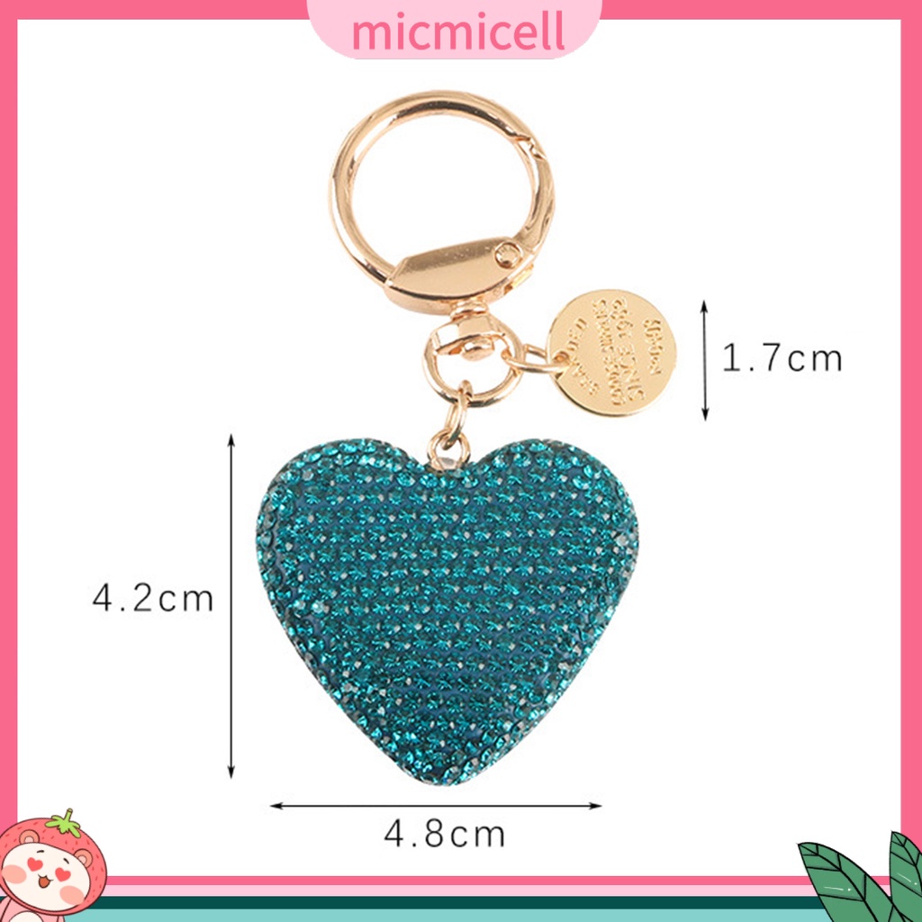 MICMICELL| Móc Khóa Hình Trái Tim Đính Đá Thời Trang Cho Nam Và Nữ