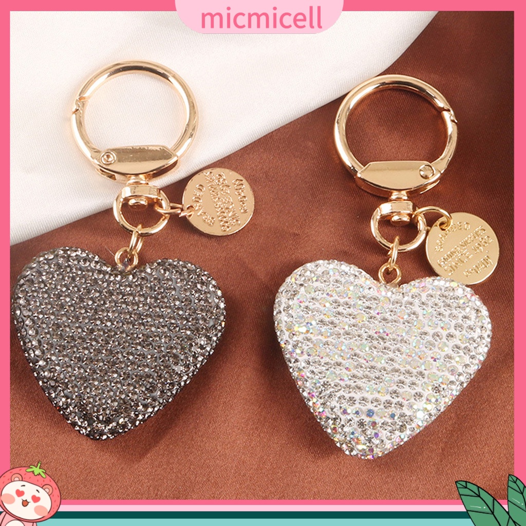 MICMICELL| Móc Khóa Hình Trái Tim Đính Đá Thời Trang Cho Nam Và Nữ