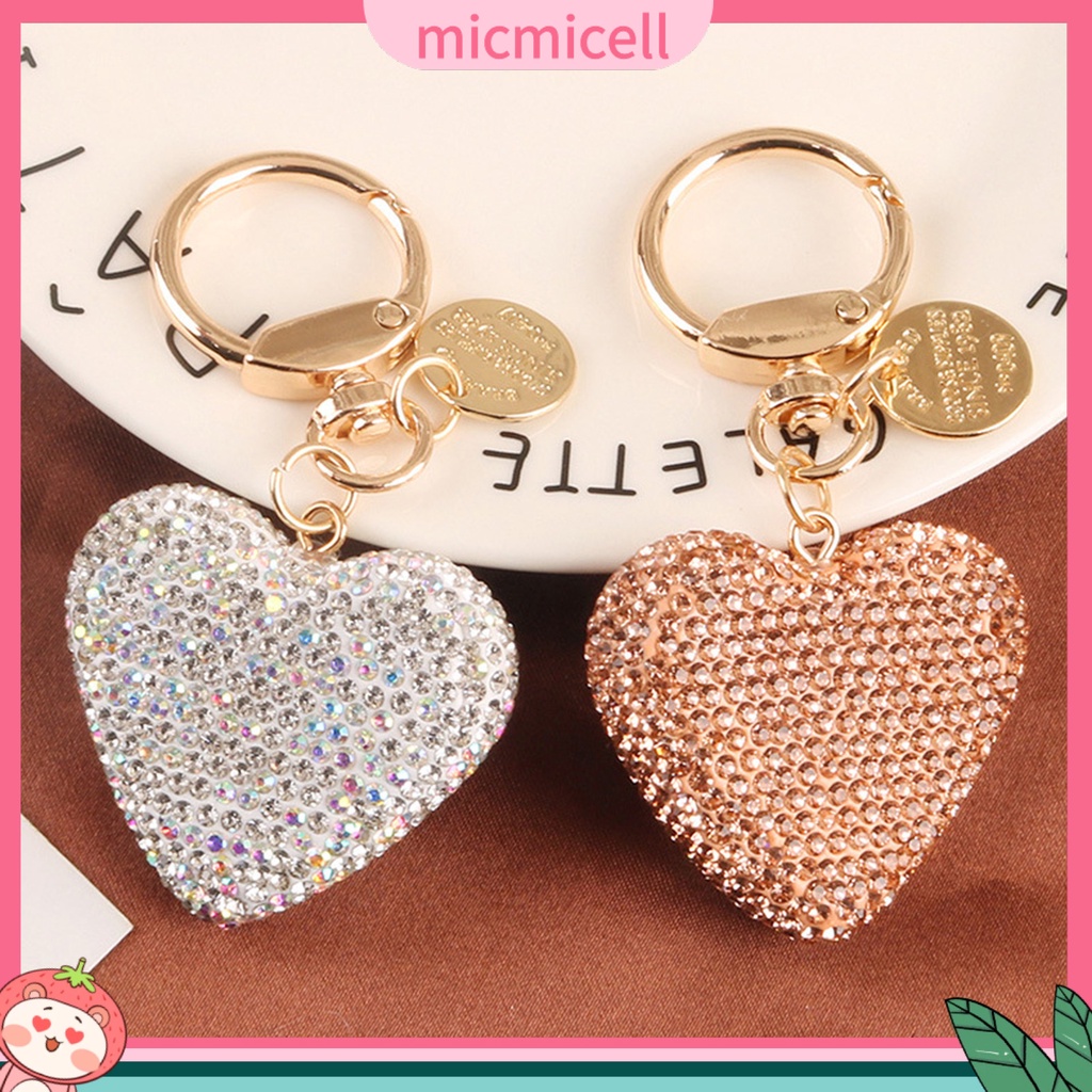 MICMICELL| Móc Khóa Hình Trái Tim Đính Đá Thời Trang Cho Nam Và Nữ