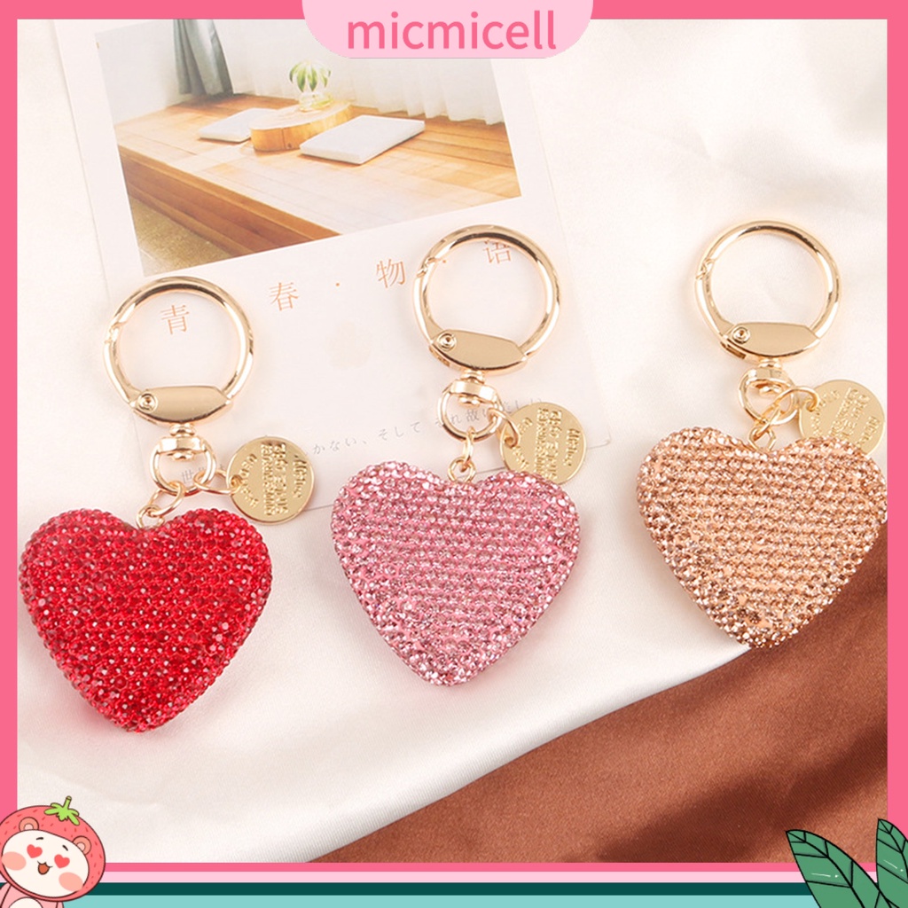 MICMICELL| Móc Khóa Hình Trái Tim Đính Đá Thời Trang Cho Nam Và Nữ