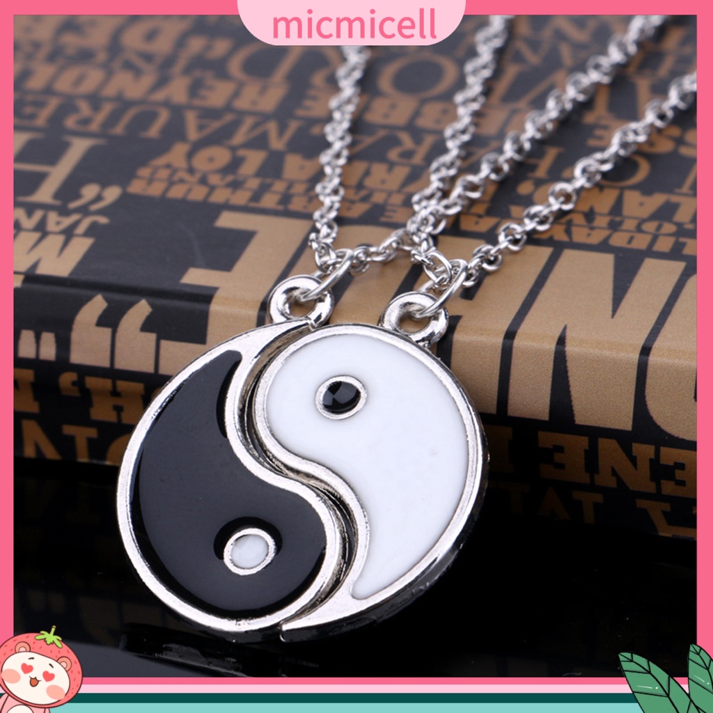 MICMICELL| Bộ 2 Dây Chuyền Mặt Hình Tai Chi Truyền Thống Thời Trang Cho Cặp Đôi