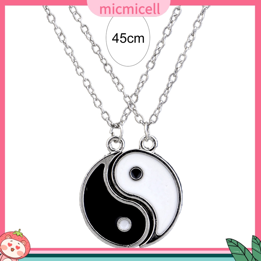 MICMICELL| Bộ 2 Dây Chuyền Mặt Hình Tai Chi Truyền Thống Thời Trang Cho Cặp Đôi