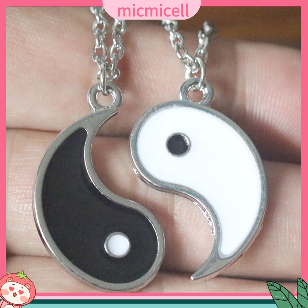 MICMICELL| Bộ 2 Dây Chuyền Mặt Hình Tai Chi Truyền Thống Thời Trang Cho Cặp Đôi