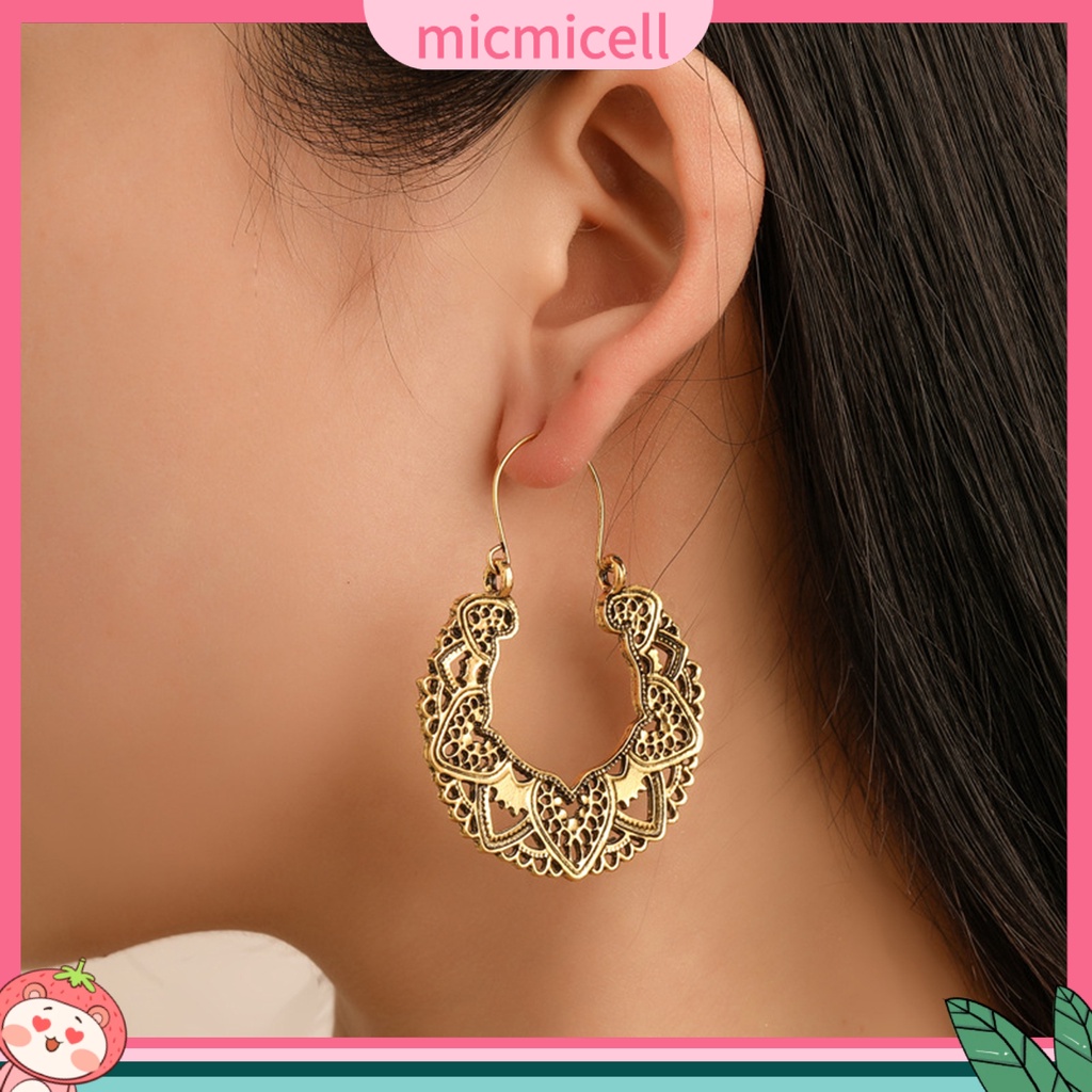 MICMICELL| Đôi khuyên tai hình tròn bản to thời trang cho nữ