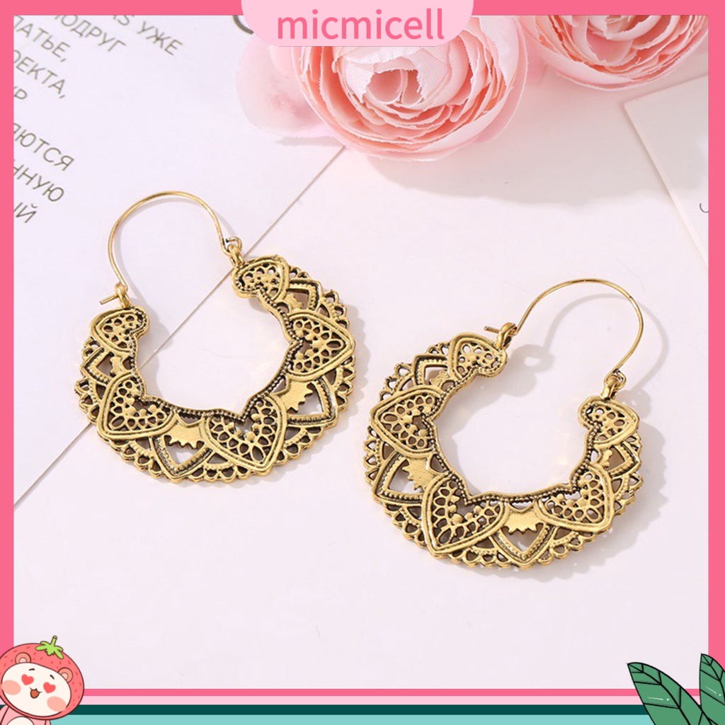 MICMICELL| Đôi khuyên tai hình tròn bản to thời trang cho nữ