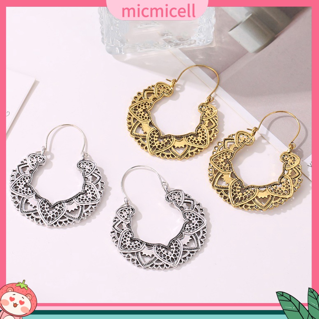 MICMICELL| Đôi khuyên tai hình tròn bản to thời trang cho nữ