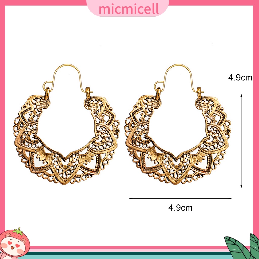 MICMICELL| Đôi khuyên tai hình tròn bản to thời trang cho nữ