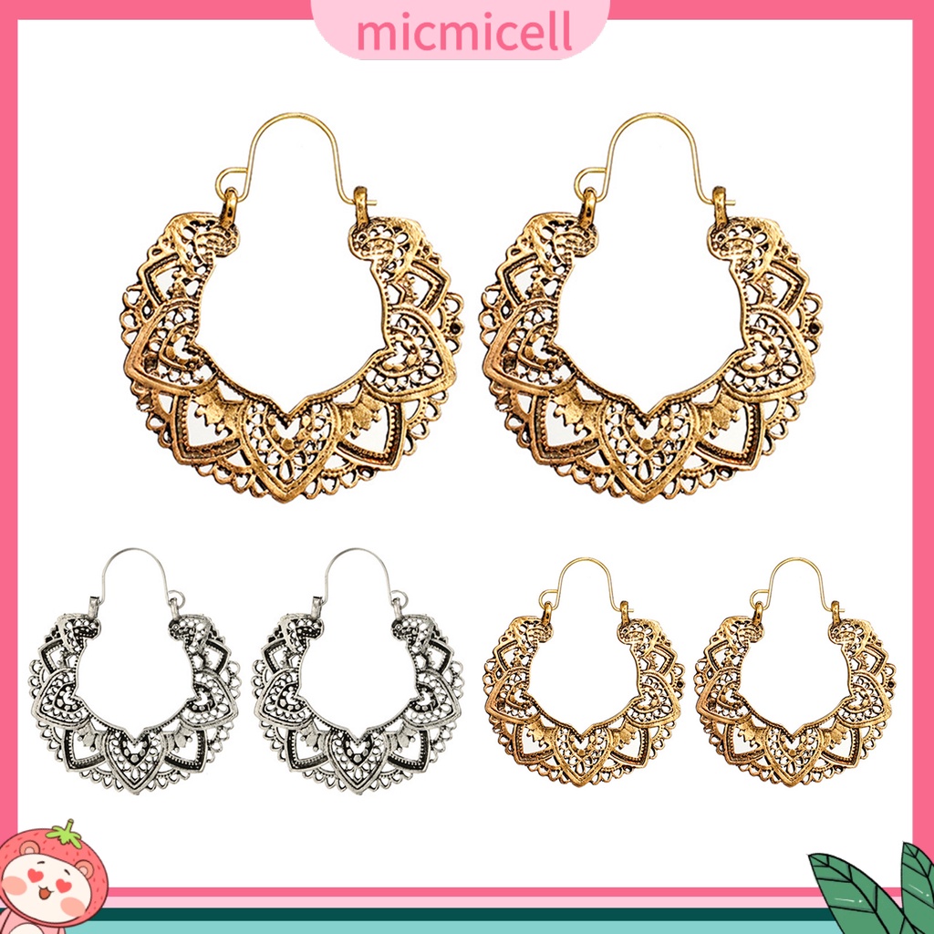 MICMICELL| Đôi khuyên tai hình tròn bản to thời trang cho nữ