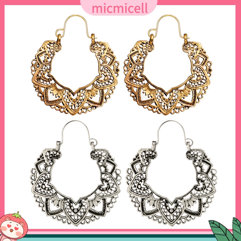 MICMICELL| Đôi khuyên tai hình tròn bản to thời trang cho nữ