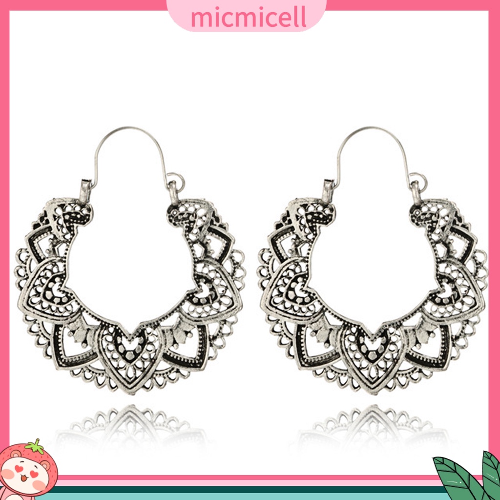 MICMICELL| Đôi khuyên tai hình tròn bản to thời trang cho nữ