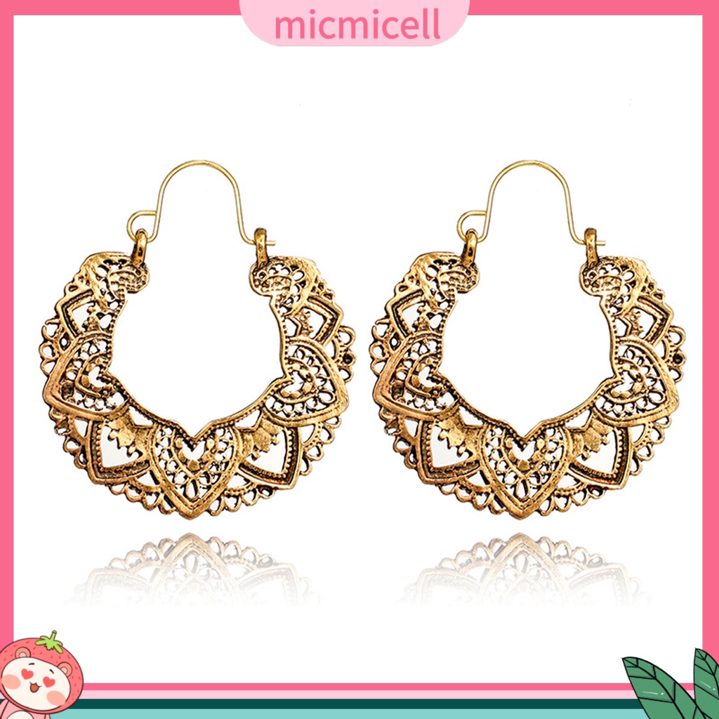 MICMICELL| Đôi khuyên tai hình tròn bản to thời trang cho nữ