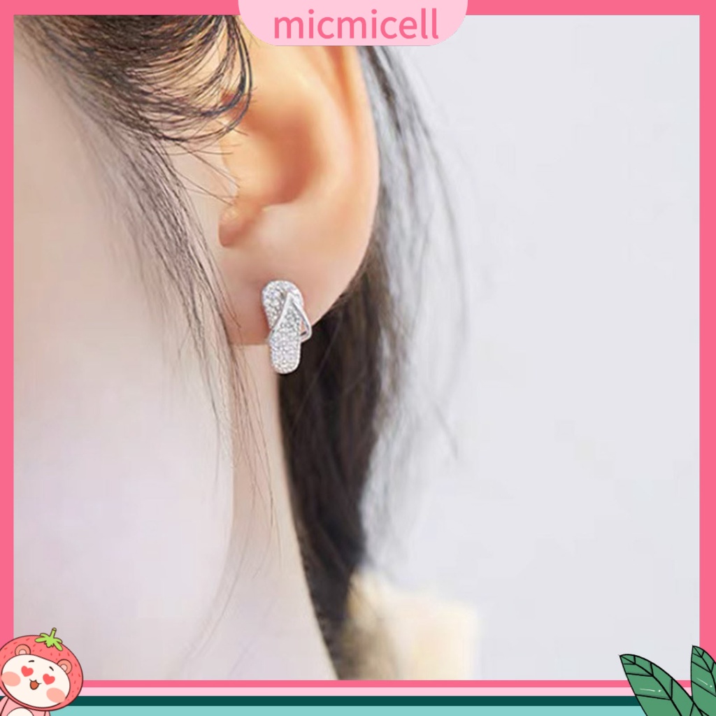 MICMICELL| Đôi Bông Tai Hình Chiếc Dép Bằng Hợp Kim Dễ Thương Dành Cho Nữ