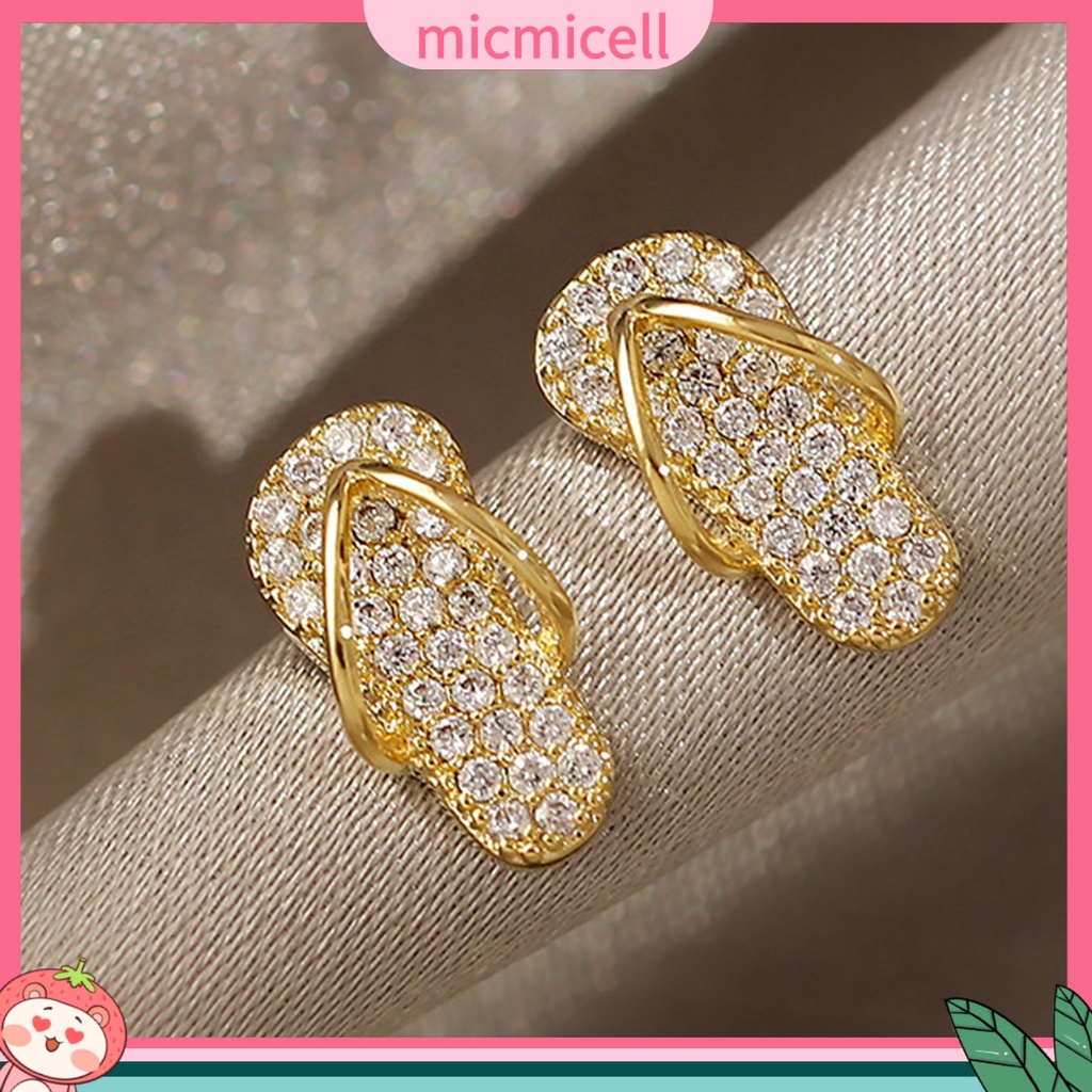 MICMICELL| Đôi Bông Tai Hình Chiếc Dép Bằng Hợp Kim Dễ Thương Dành Cho Nữ