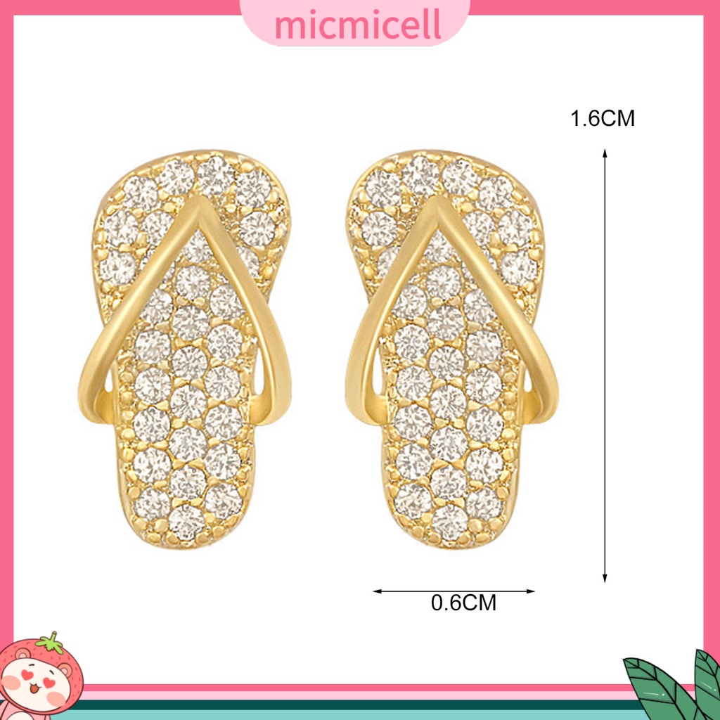 MICMICELL| Đôi Bông Tai Hình Chiếc Dép Bằng Hợp Kim Dễ Thương Dành Cho Nữ