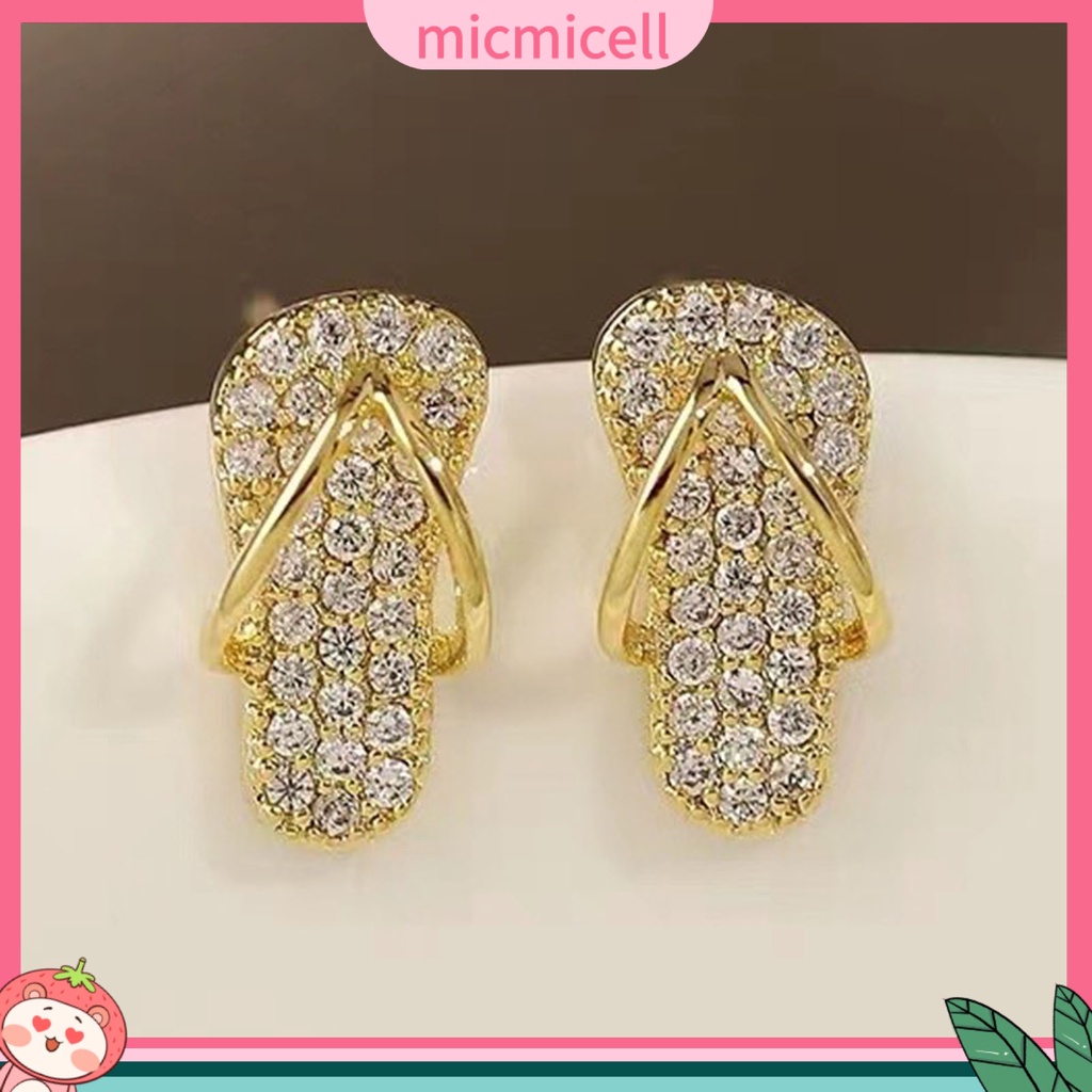 MICMICELL| Đôi Bông Tai Hình Chiếc Dép Bằng Hợp Kim Dễ Thương Dành Cho Nữ
