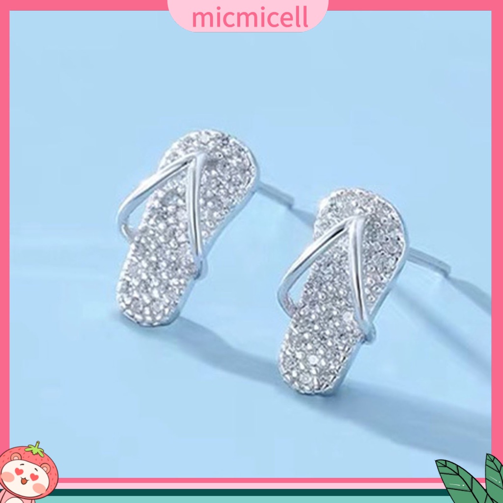 MICMICELL| Đôi Bông Tai Hình Chiếc Dép Bằng Hợp Kim Dễ Thương Dành Cho Nữ