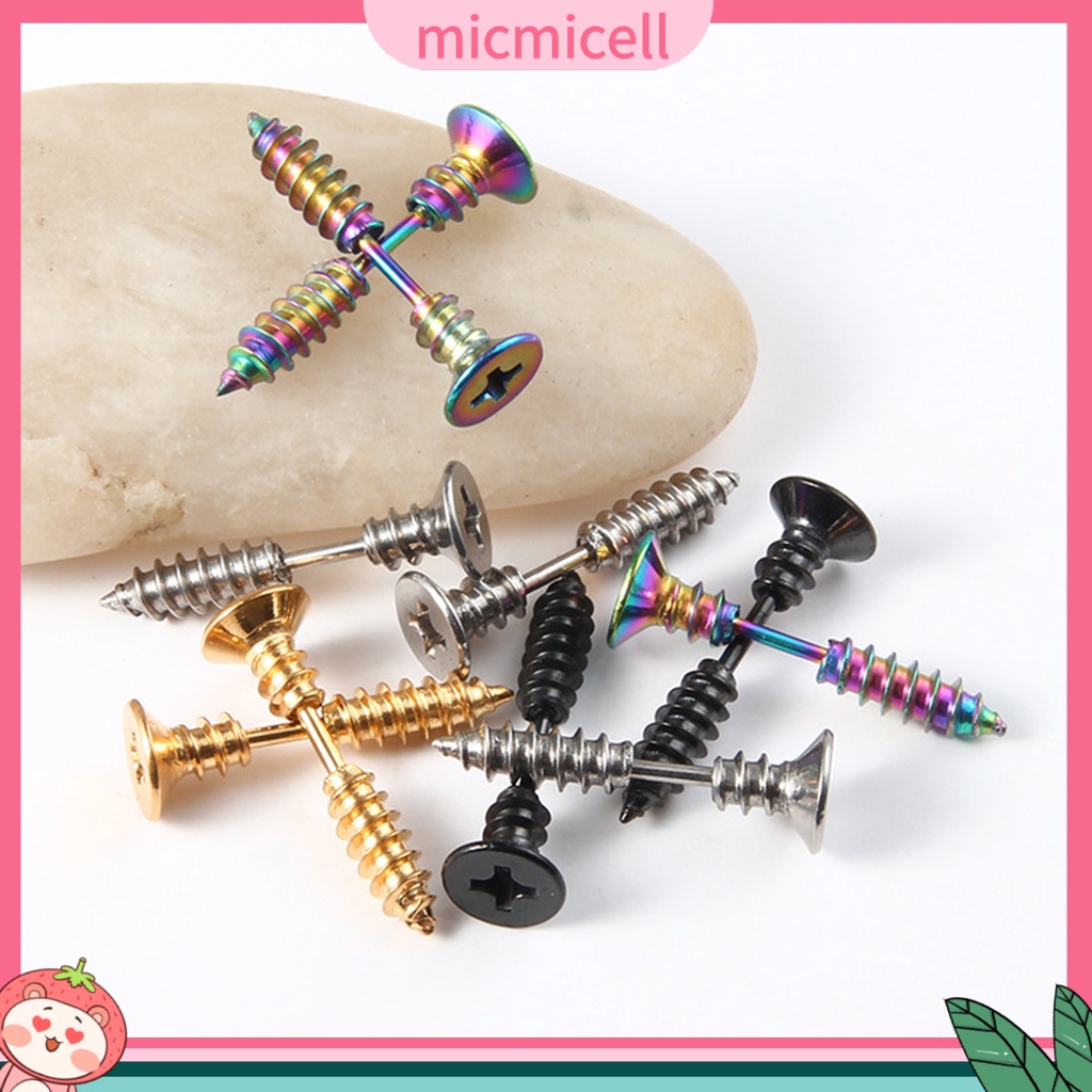 MICMICELL| Đôi khuyên tai hình ốc vít vui nhộn thời trang cho nữ