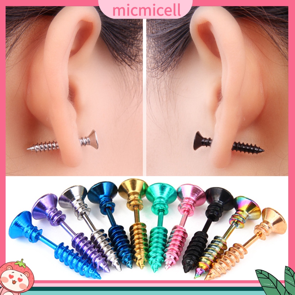 MICMICELL| Đôi khuyên tai hình ốc vít vui nhộn thời trang cho nữ