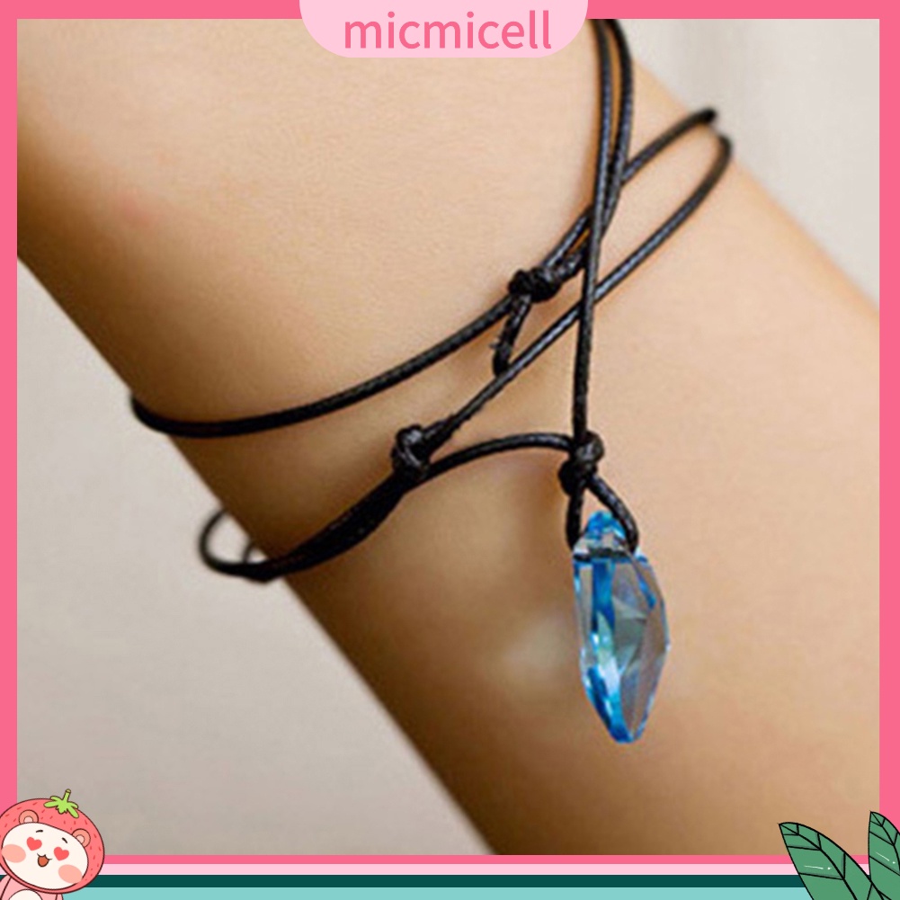 MICMICELL| Vòng cổ Dạng Dây Thừng Đính Pha Lê Nhân Tạo Thời Trang Cho Nam Và Nữ