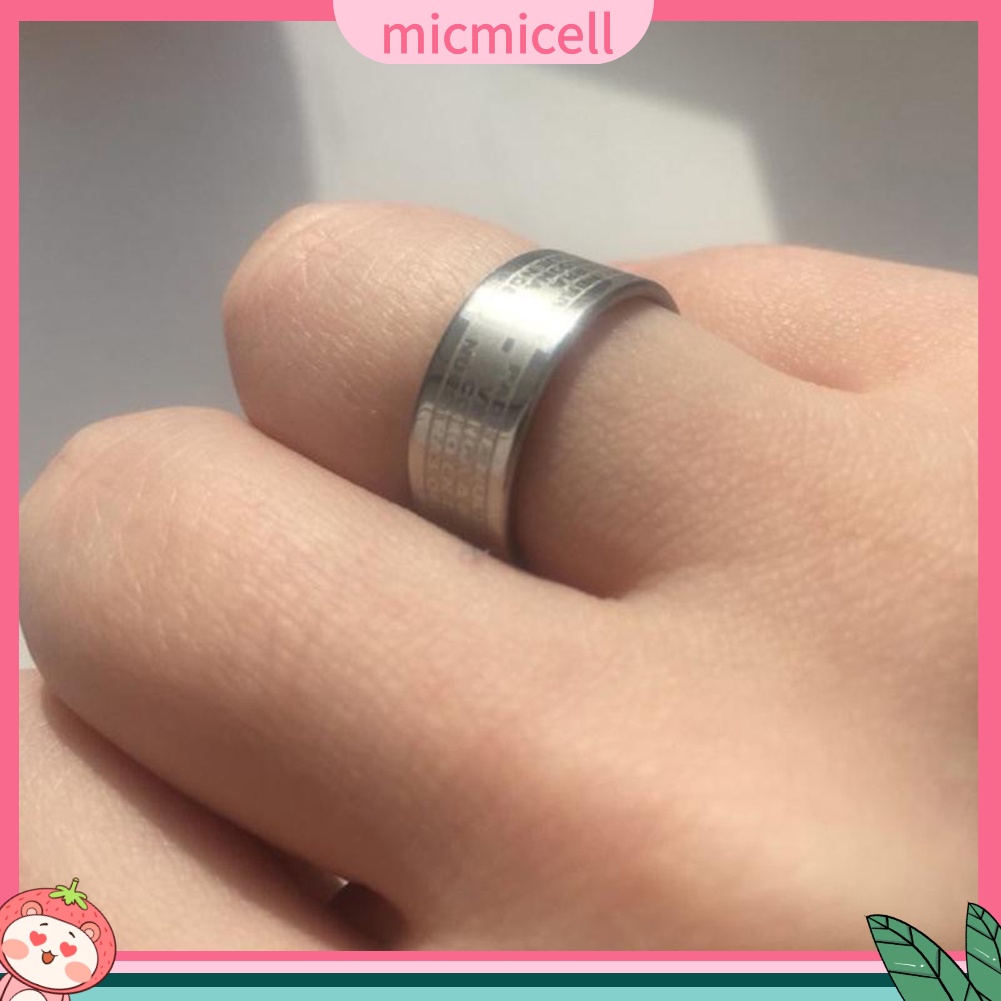 MICMICELL| Nhẫn Bằng Thép Titan Khắc Chữ Và Thánh Giá Phong Cách Cá Tính Thời Trang Dành Cho Cặp Đôi