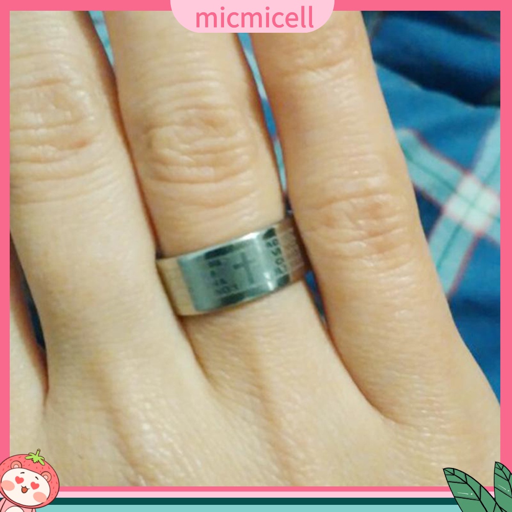 MICMICELL| Nhẫn Bằng Thép Titan Khắc Chữ Và Thánh Giá Phong Cách Cá Tính Thời Trang Dành Cho Cặp Đôi