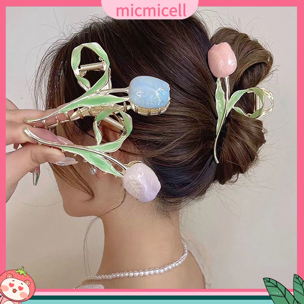 MICMICELL| Kẹp Tóc Càng Cua Hình Hoa Tulip Thời Trang Cho Nữ