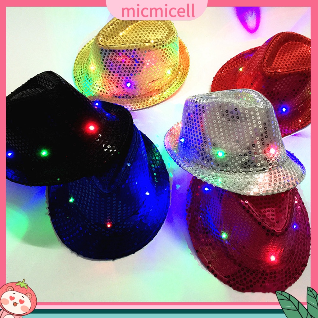 MICMICELL| Mũ Biểu Diễn Có Đèn LED Độ Sáng Cao