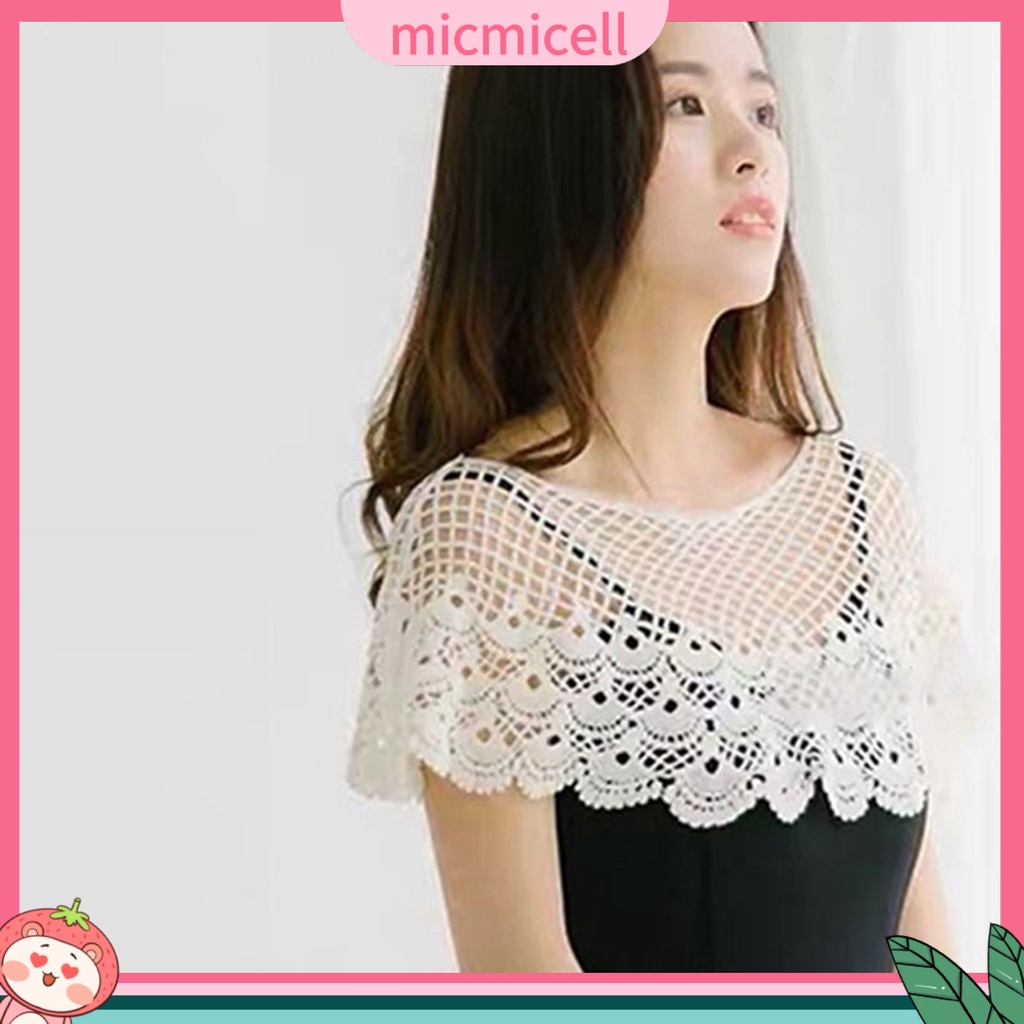 MICMICELL| Áo Lửng Phối Ren Xuyên Thấu Thời Trang Công Sở Cho Nữ