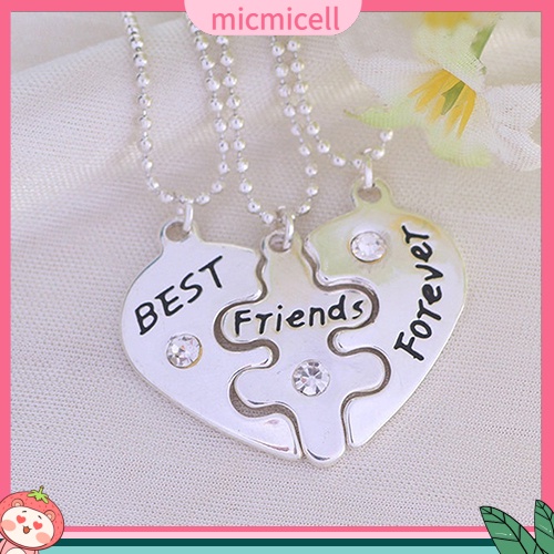 Set 3 vòng cổ tình bạn mặt ghép hình trái tim thời trang cho nữ