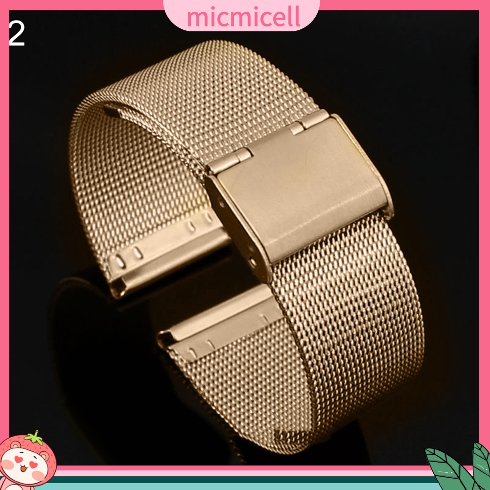 MICMICELL| Dây đeo đồng hồ bằng thép không gỉ dạng lưới 0.4mm 18mm - 24mm