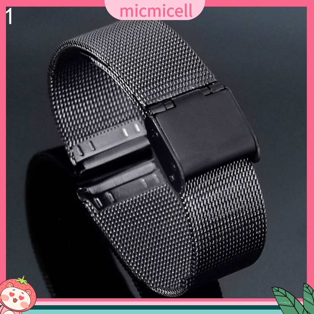 MICMICELL| Dây đeo đồng hồ bằng thép không gỉ dạng lưới 0.4mm 18mm - 24mm