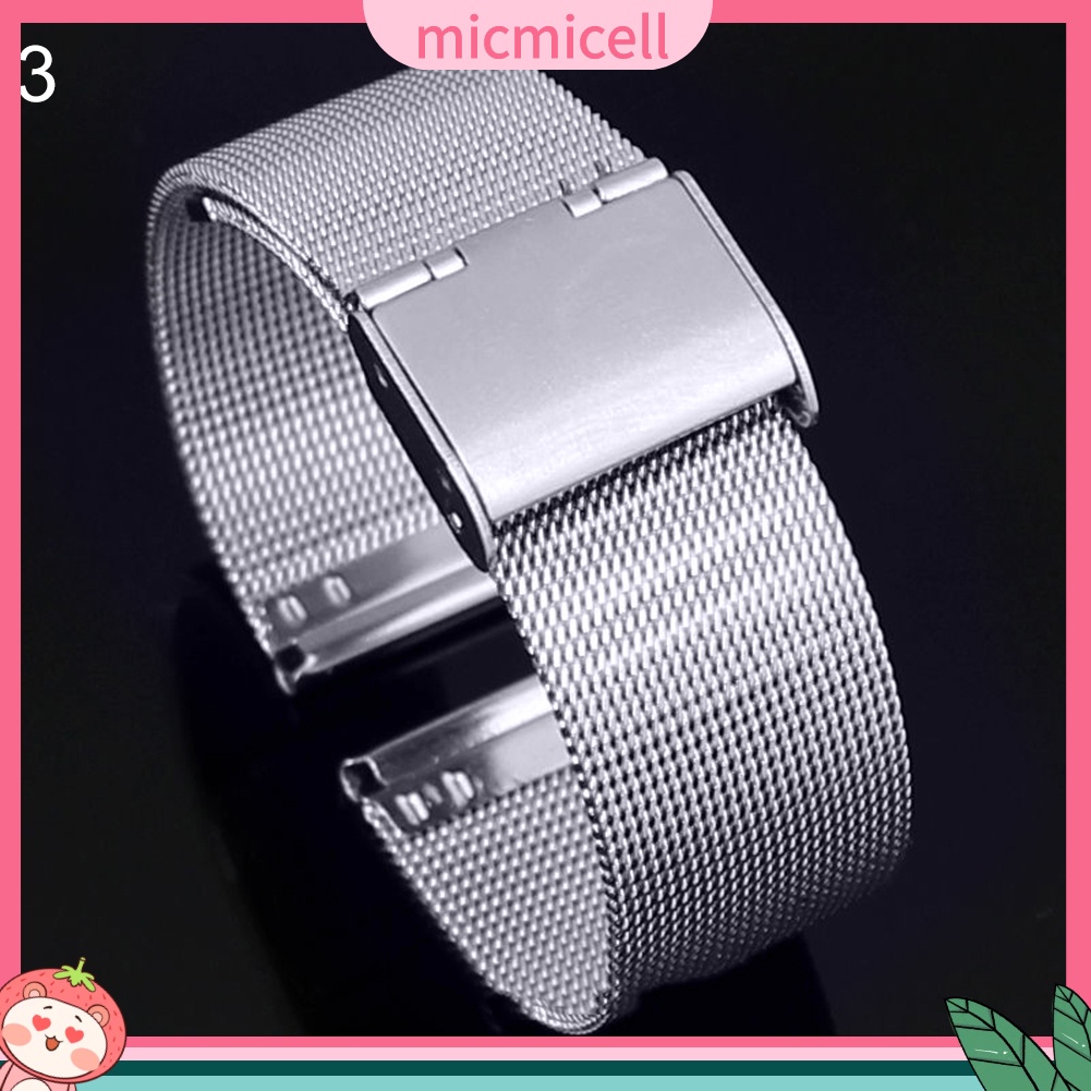 MICMICELL| Dây đeo đồng hồ bằng thép không gỉ dạng lưới 0.4mm 18mm - 24mm